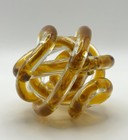 Vintage Studio Glass Knot Paperweight Amber Intertwined Loop Art Glass Ornament
