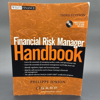 Financial Risk Manager Handbook Wiley Finance 3rd Ed Philippe Jorion PB