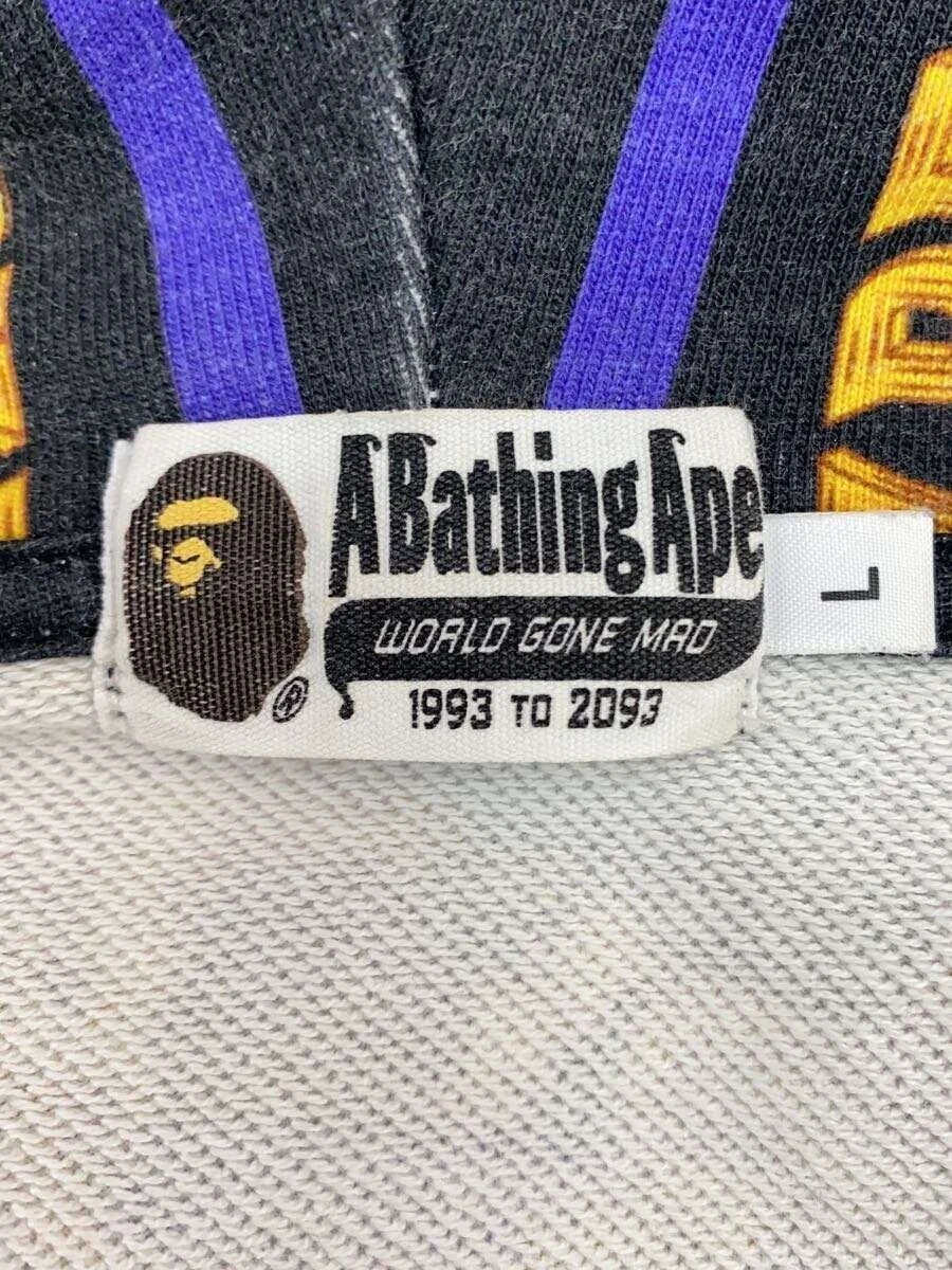 A BATHING APE (BAPE) Felpa con cappuccio e zip BAPE A BATHING APE cotone viola taglia L #ED AZA