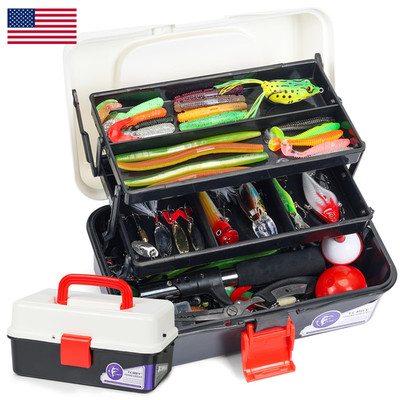 Tcmby 3 Layers Tackle Tackle Included 321Pcs Fishing Lures Kit Contains Pliers