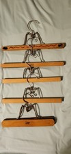 Vintage Setwell Wooden Hangers Lot Of 5 Various Sizes
