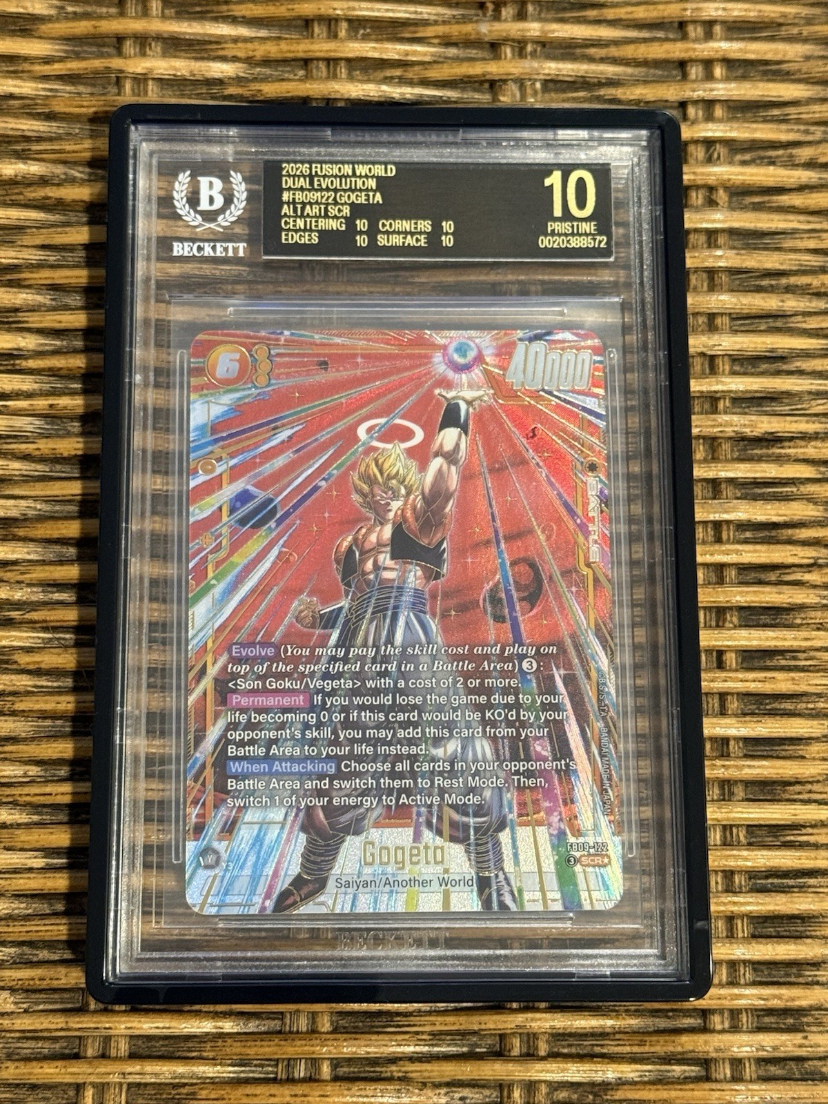 Dragon Ball Super 2026 Dual Evolution Gogeta Alt Art SCR BGS 10 Black Label view 3
