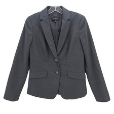 TALBOTS Wool Blend Gray Blazer Jacket Italian Flannel Size 2