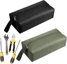2 Pcs Canvas Tool Pouch with Zipper, Multipurpose Small Tool Pouch Screwdriver T