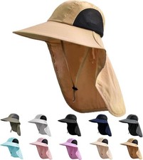 Sun Hat for Men Women with Neck Flap,UPF 50 UV Protective Hiking Fishing Hats,W