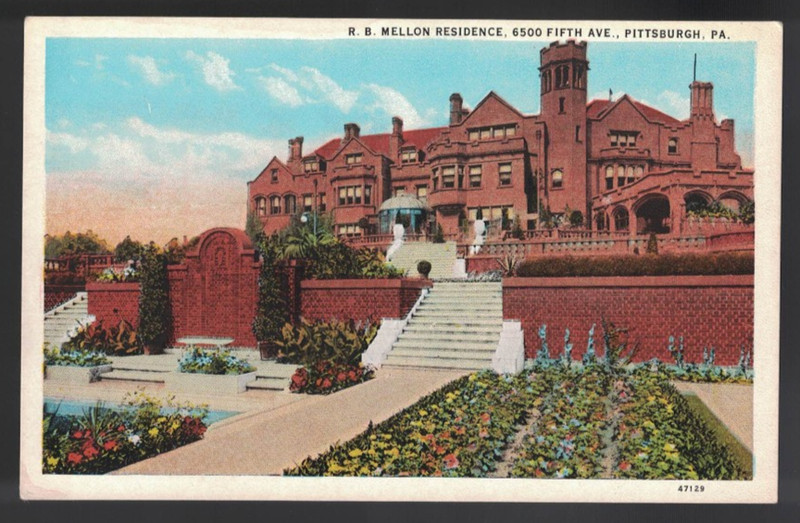 PC-5809**Vtg. PC **R.B. Mellon Residence 6500 Fifth Ave.** Pittsburgh, Pa.