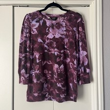 Simply Vera Vera Wang Floral Tunic Top Long Sleeve Womens Size L