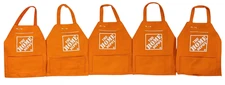 (5 PACK) Home Depot Mini Apron Gift Card Holders Ornament Doll Toy Elf Dress Up