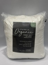 Purely Organic King Sheet Set White 100 Turkish Organic Cotton Sateen 6 Pc
