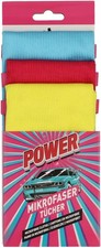 NIGRIN Power Mikrofaser Tücher Set Poliertücher fusselfrei Autopflege 3 Stück