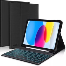 Backlit Keyboard Case for iPad A16 11th Gen/iPad 10th Gen Soft TPU Back Cover