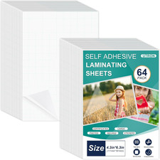 64 Sheets Self Seal Laminating Pouches 4X6, Self Adhesive Laminating Sheets, Cle