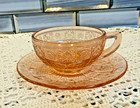 Vintage Pink Jeannette Doric & Pansy Child’s Teacup & Saucer Estate Find — photo 3