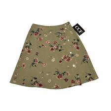 Vtg Deadstock Whimsical Green Floral Fairy Mini Skirt 6 Feminine Delicate