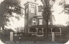 Col. William M. Cockrum Home, Oakland City IN Indiana RPPC Photo Postcard COPY