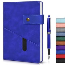 Lined Leather Journal Notebook for Men Women,5.9" X 8.4" A5 Dark Blue