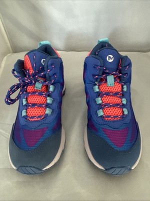 Merrell Moab Speed Sneaker Blue Purple Pink Big Girl Size 2 M New In Box Hiking