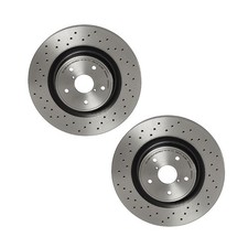 Brembo Pair Set 2 Front Drilled Disc Brake Rotors For Subaru Wrx Sti 2018-2020