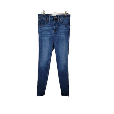 Madewell Women's 10'' High Rise Skinny Jeans Whiskering Five Pockets Blue Size 28