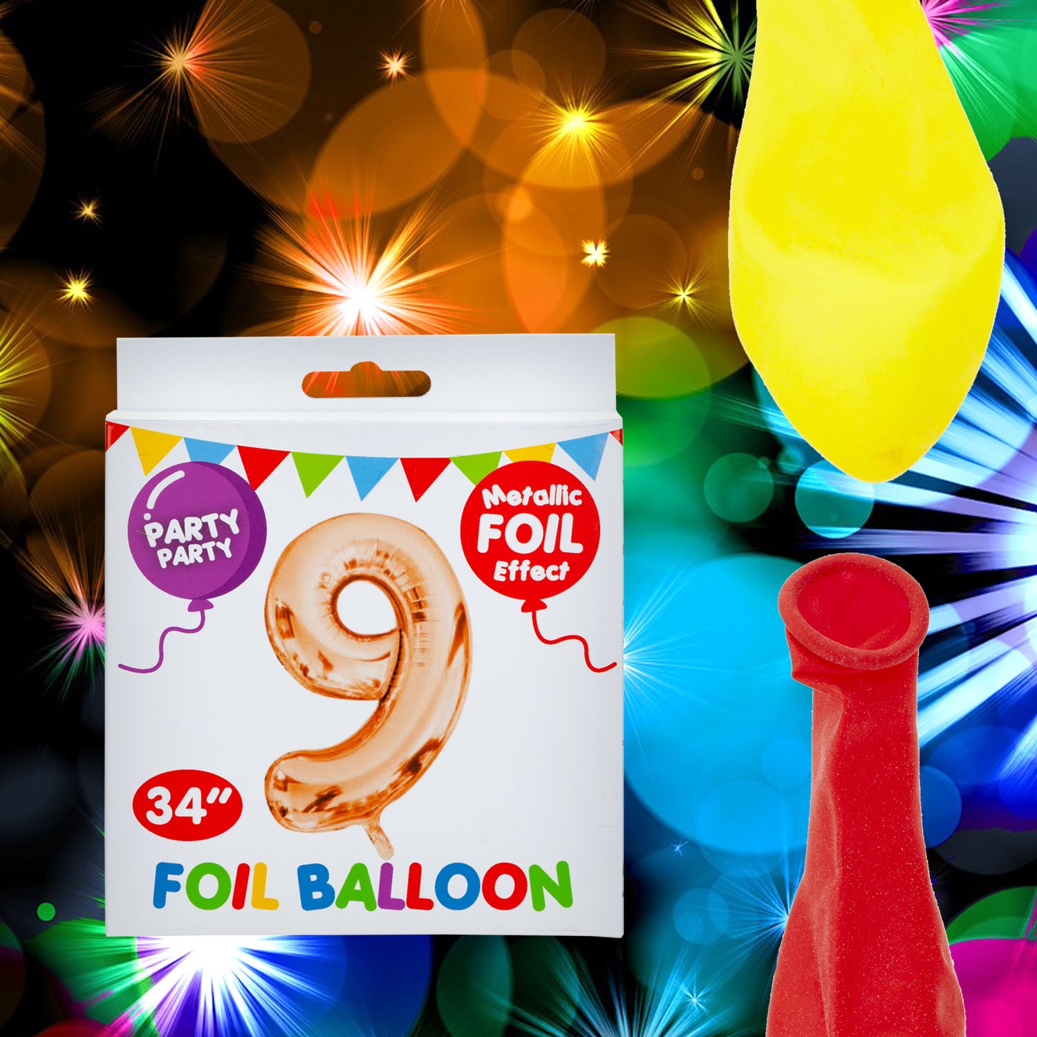 Rose Gold Foil Number 9 Balloon 34" Metallic Party Decoration