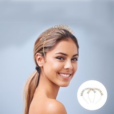 2Pcs Delicate Letter Rhinestone Headbands Multi Purpose Party Hair Accessories