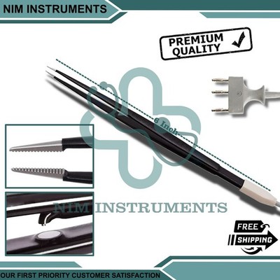 Tebbetts Hand-Activated Monopolar Insulated Forceps 6  Serrated Jaws w/ Cord