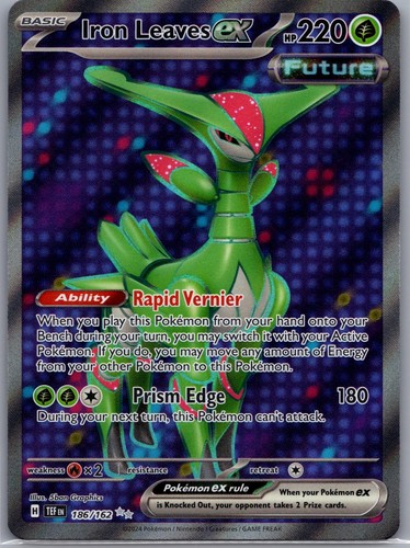 Iron Leaves ex 186/162 Ultra Rare Temporal Forces Pokemon Near Mint
