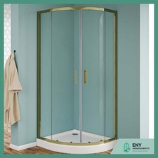 Box doccia semicircolare con profili oro in vetro temperato trasparente 6mm H190