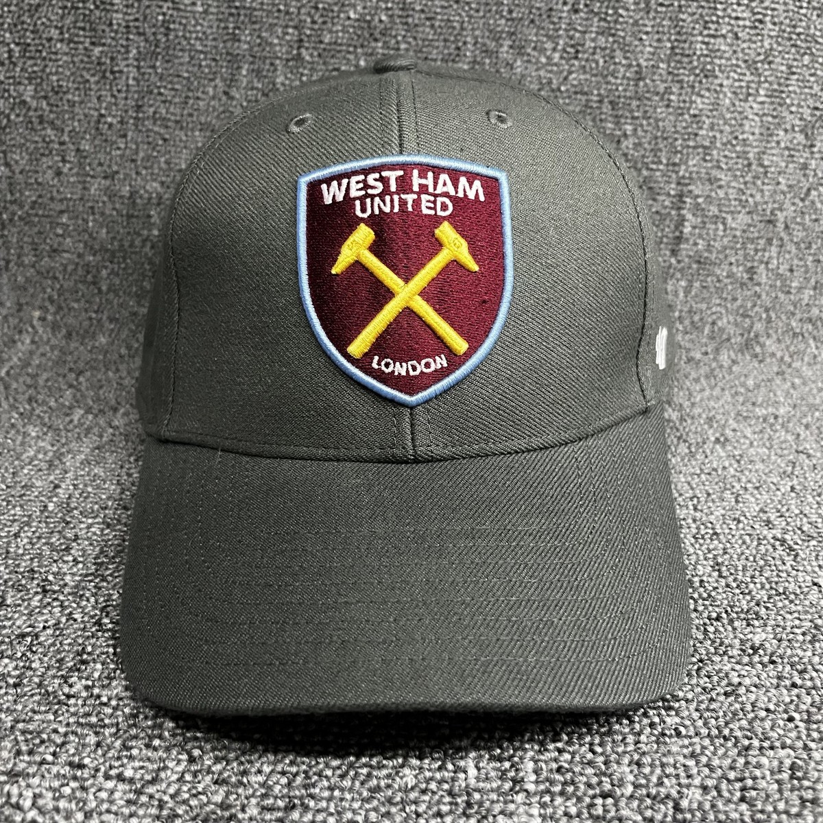 West Ham United '47 Brand MVP Hat Charcoal Gray Adjustable Hook & Loop Cap NEW
