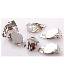 20 PCS 10 Pairs Clip-on Earring Findings Pad Base Flat Back Round Tray Blan...