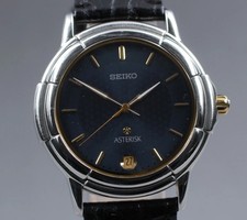 Montre Homme NOS Rare Vintage 1992 [Near MINT] SEIKO Asterisk 8N45-6030 Noir Qz