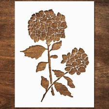 Large Hydrangea Stencil 12x15 Inches - Reusable Flower Stencils for Crafts, Ca