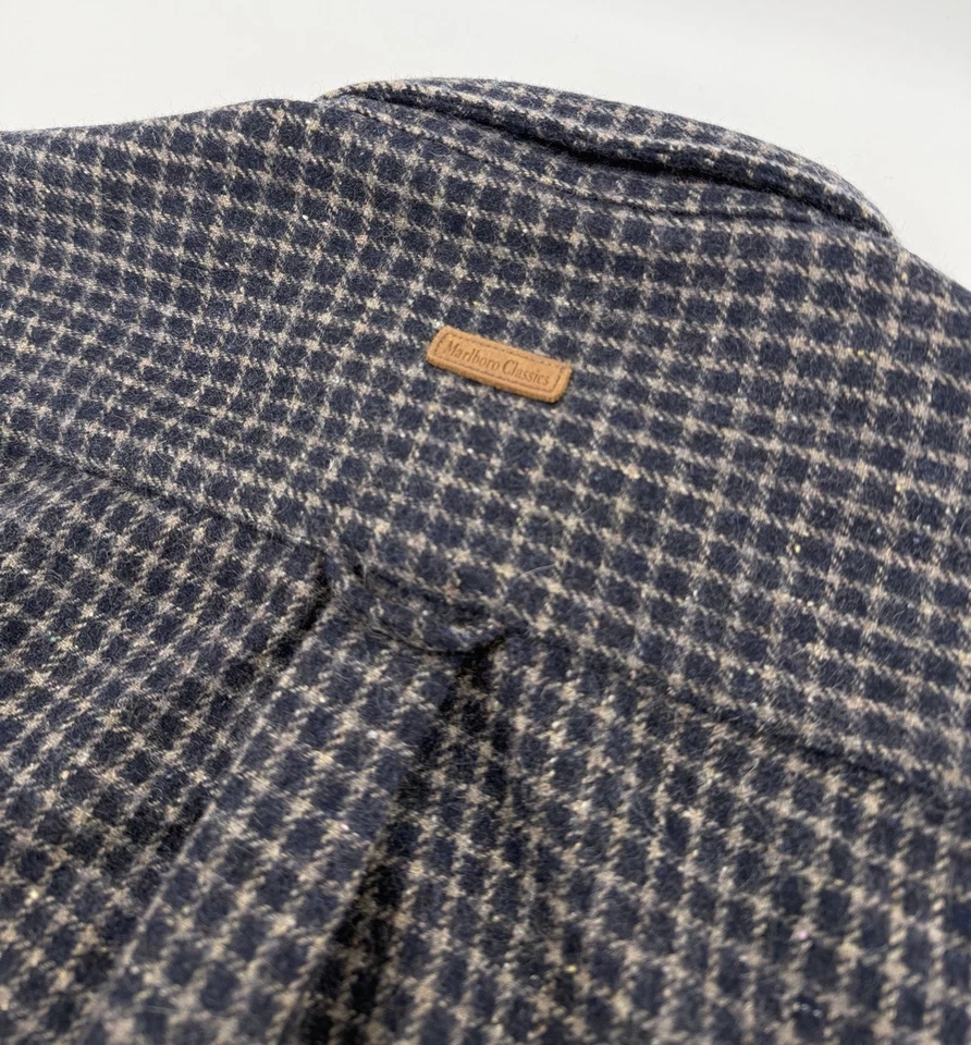 Franela XL a cuadros 100 % algodón abotonada oeste de EE. UU. Marlboro Classics años 90 de colección Foto 2 de 4