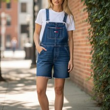 Tommy Girl Vintage Overall Shorts, Large, EUC