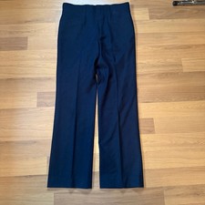 Men's Vintage 90's Pendleton Navy Blue 100 Wool Pleated Slacks Pants Sz 36 x 34