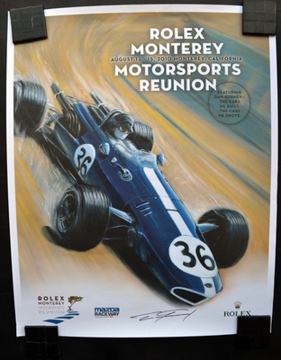 #ad Dan Gurney Signed Rolex Monterey Motorsports Reunion Event Poster 2010 $99.99