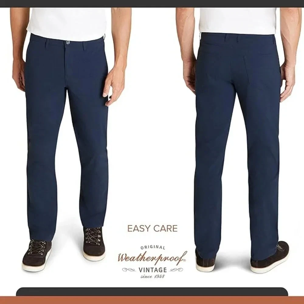 Men's Regular Fit Excursion Pants - Ultra Stretch Casual Flat Front Chino