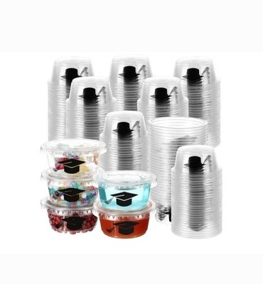 200 Sets Jelly 2oz Cups with Lids Graduation Plastic Portion Cups Disposable...