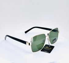 GISELLE 8GSL28212 GOLD BLACK Womens Square Full Rim Sunglasses Green Lens