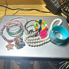 Kids Fashion Jewelry Mixed Lot 9pc Necklaces Bracelets Pendants Multicolor