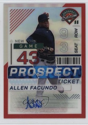 2024 Panini Prospect Edition Red Prizm Signatures /199 Allen Facundo Auto 1u5y