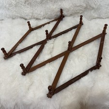 Vintage Wooden Accordion 10 Peg Expandable Wall Hanger