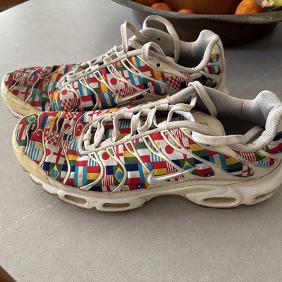 Nike Air Max PlusNIC Shoes Men's Sz 11 International Flag White Multicolor AS IS