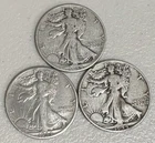 1944 P D S Walking Liberty Half Dollar Set 90% AG NO RESERVE!!