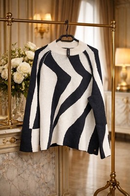 Marccain Marc Cain Pullover Pulli Zebra Kaschmir Wolle N5 Casmere Strichpullover