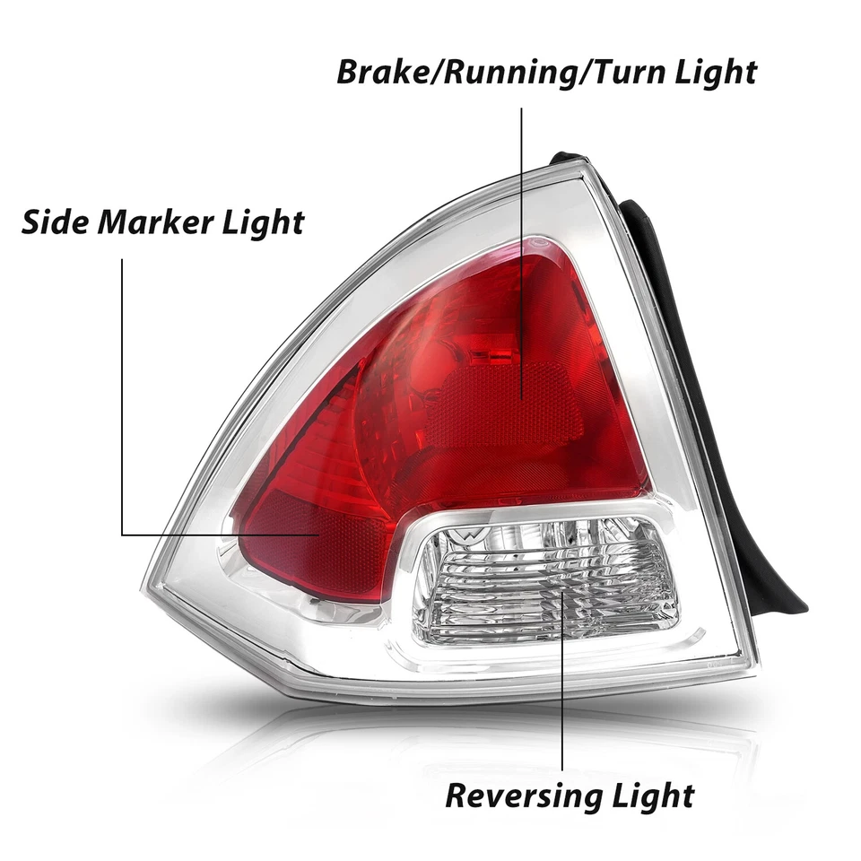 Juego de pares de luces traseras de freno para Ford Fusion 2006-2009 07 08 cromadas izquierda derecha Foto 2 de 4