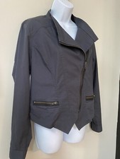 Cabi 3023 Twighlight Moto Jacket Asymmetrical Dark Gray Women s Size Med