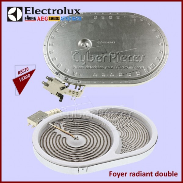 Foyer radiant double Electrolux 140057372025 à double zone extensible 2200W