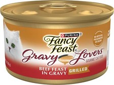 Purina Fancy Feast Gravy Lovers Wet Gourmet Canned Cat Food, 3 oz, 24 Cans  