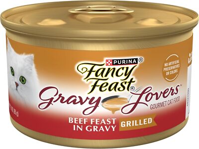 Purina Fancy Feast Gravy Lovers Wet Gourmet Canned Cat Food, oz, 24 Cans  ✅